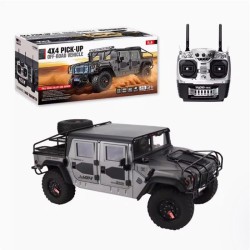 HENGGUAN New HG-P415A 1/10 Metal Simulation Pickup Truck Light Winch Remote Control Car gray