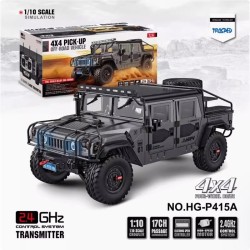 HENGGUAN New HG-P415A 1/10 Metal Simulation Pickup Truck Light Winch Remote Control Car GRAY-2