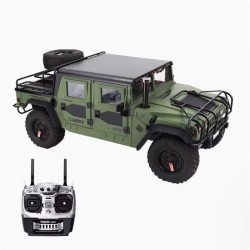 HENGGUAN New HG-P415A 1/10 Metal Simulation Pickup Truck Light Winch Remote Control Car GREEN-1