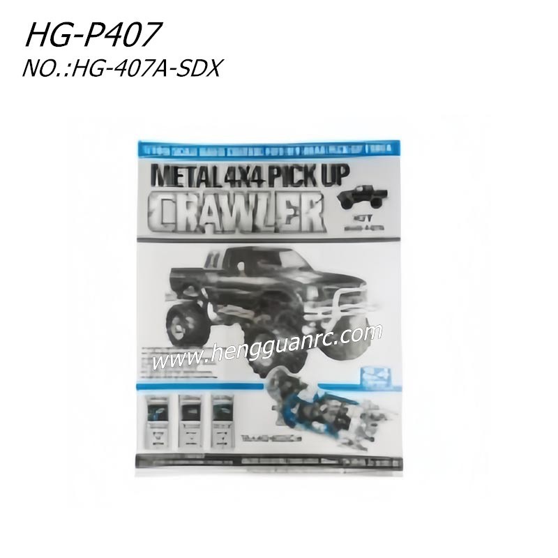 Hengguan HG-P407A RC Truck Parts 407A Quick Assembly Instructions HG-407A-SDX