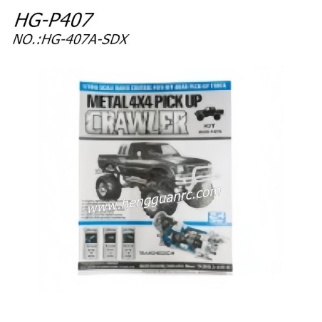 Hengguan HG-P407A RC Truck Parts 407A Quick Assembly Instructions HG-407A-SDX