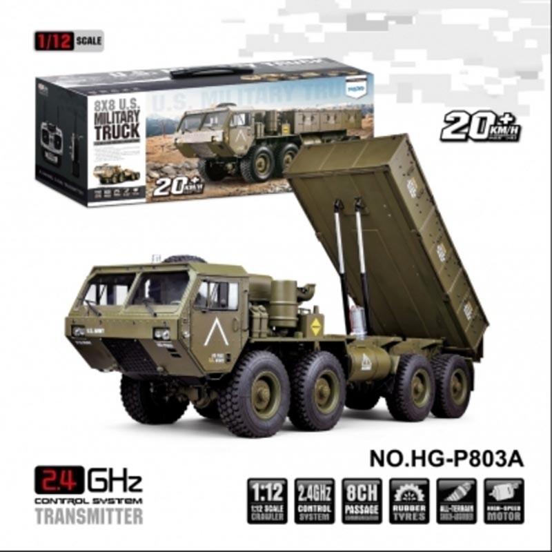 HENGGUAN HG-P803A 8-Channel 8WD Military Truck-1